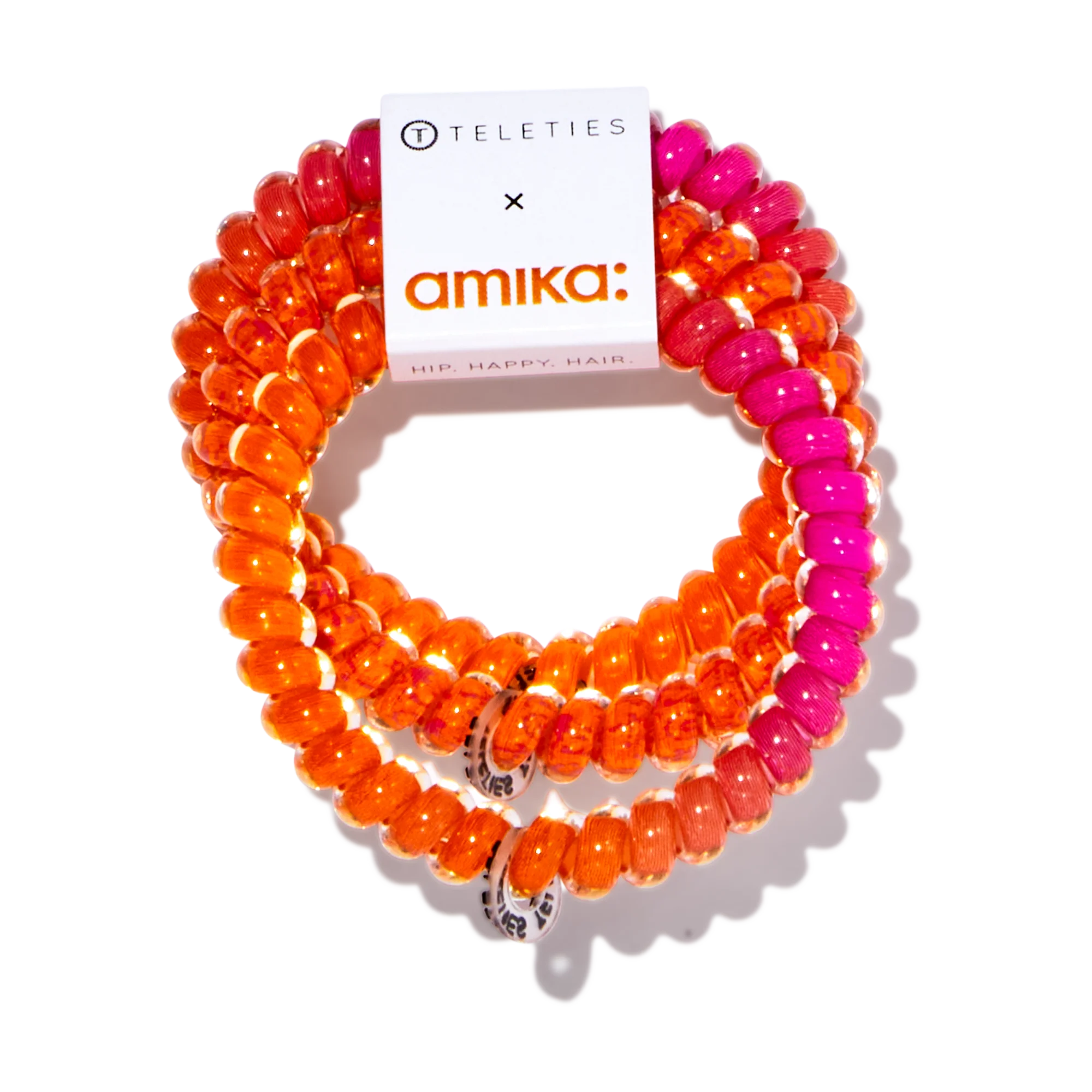 amika x TELETIES necessities set 3 pc hair ties, clip, essentials bag + perk up plus