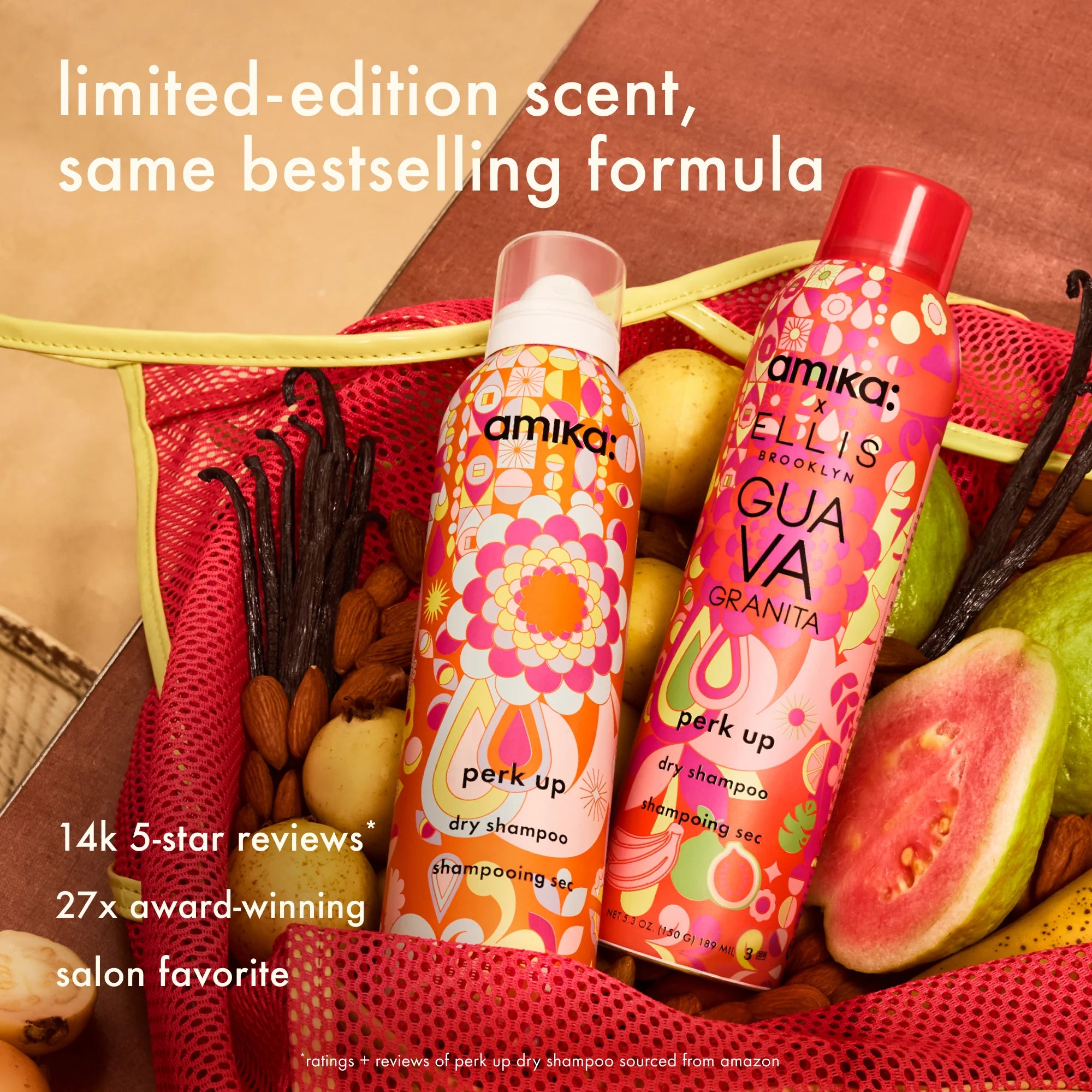 amika x Ellis Brooklyn limited-edition perk up GUAVA GRANITA dry shampoo