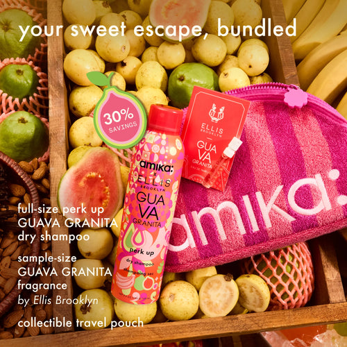 amika x Ellis Brooklyn limited-edition perk up GUAVA GRANITA dry shampoo bundle set