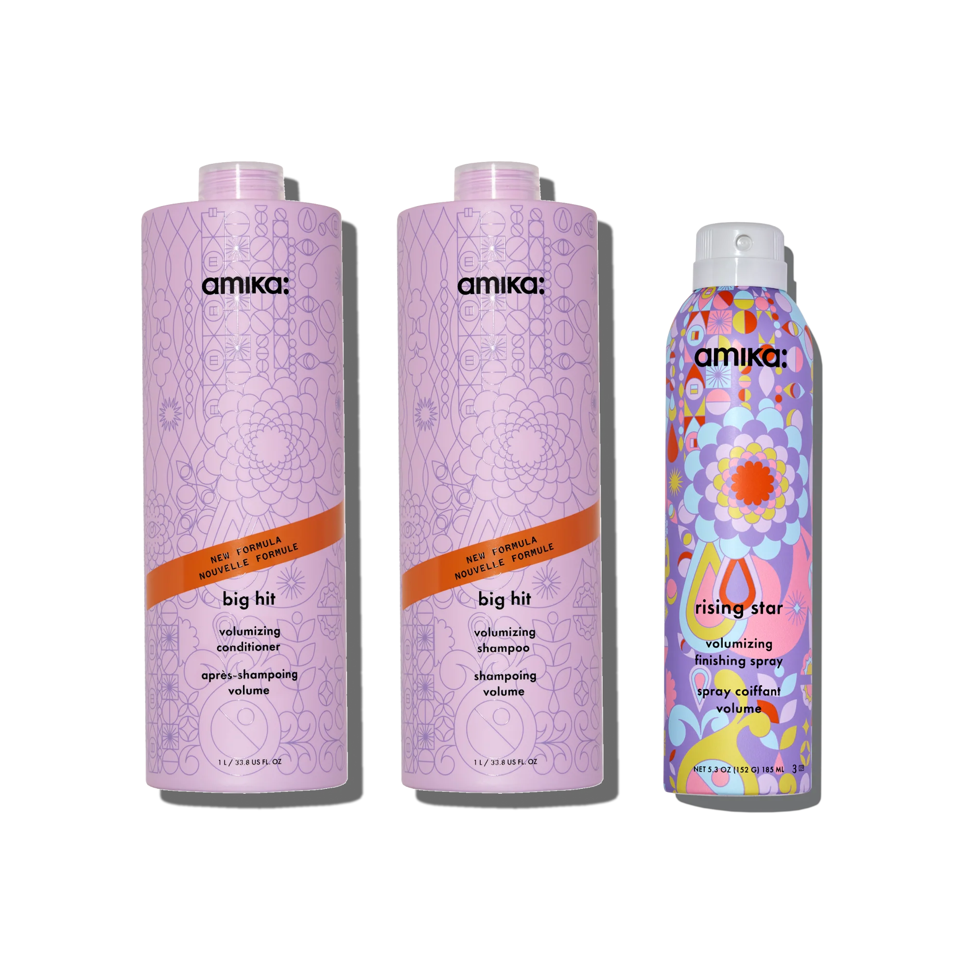 super-sized iconic volume bundle big hit volumizing shampoo + conditioner + rising star volumizing spray