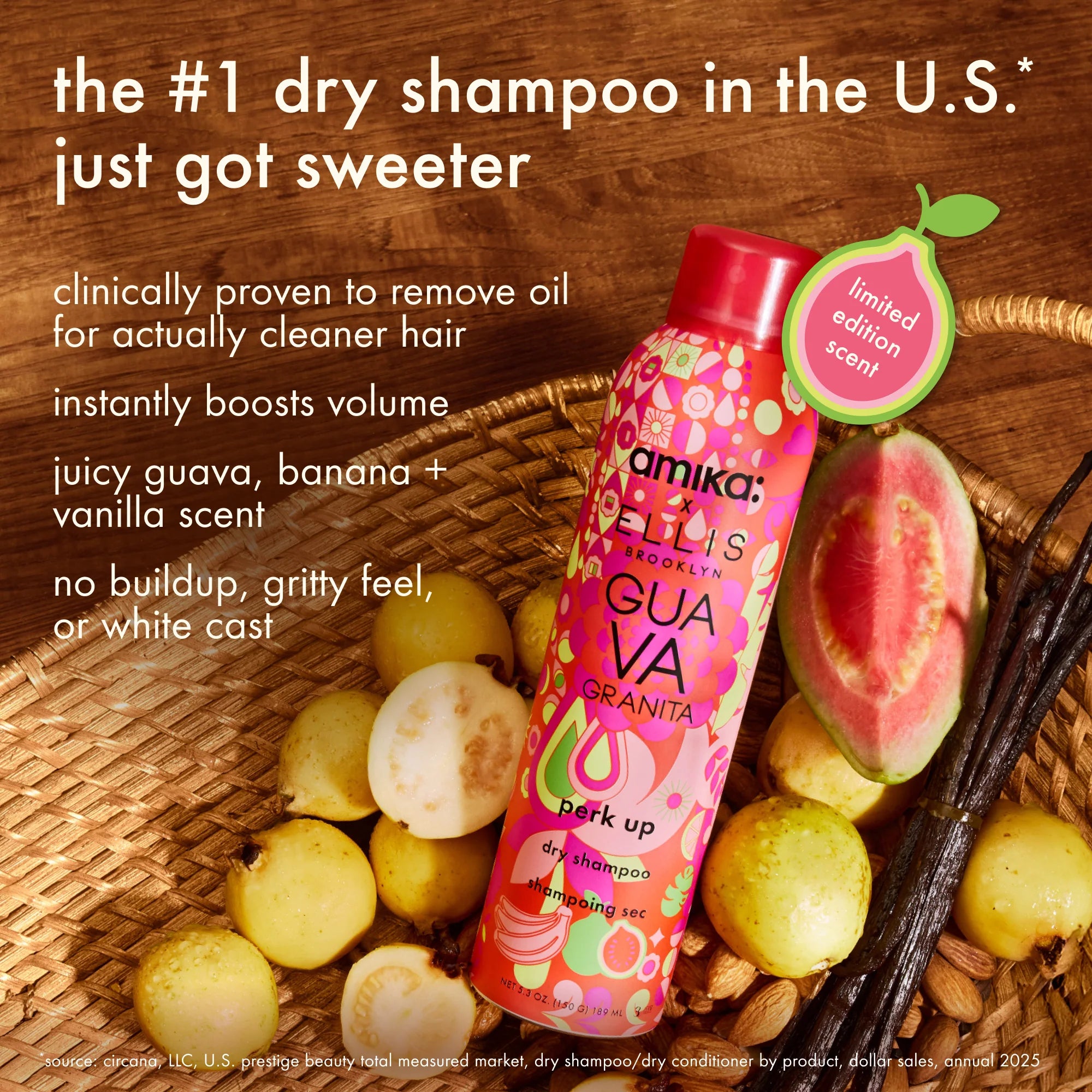 amika x Ellis Brooklyn limited-edition perk up GUAVA GRANITA dry shampoo bundle set