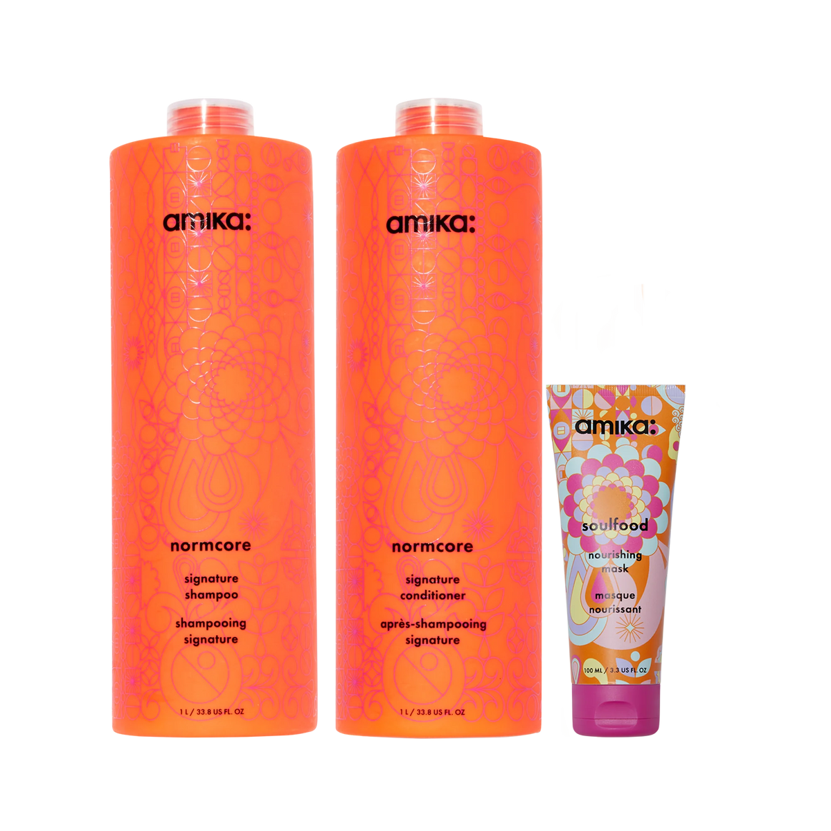 super-sized signature set normcore shampoo and conditioner + soulfood mask