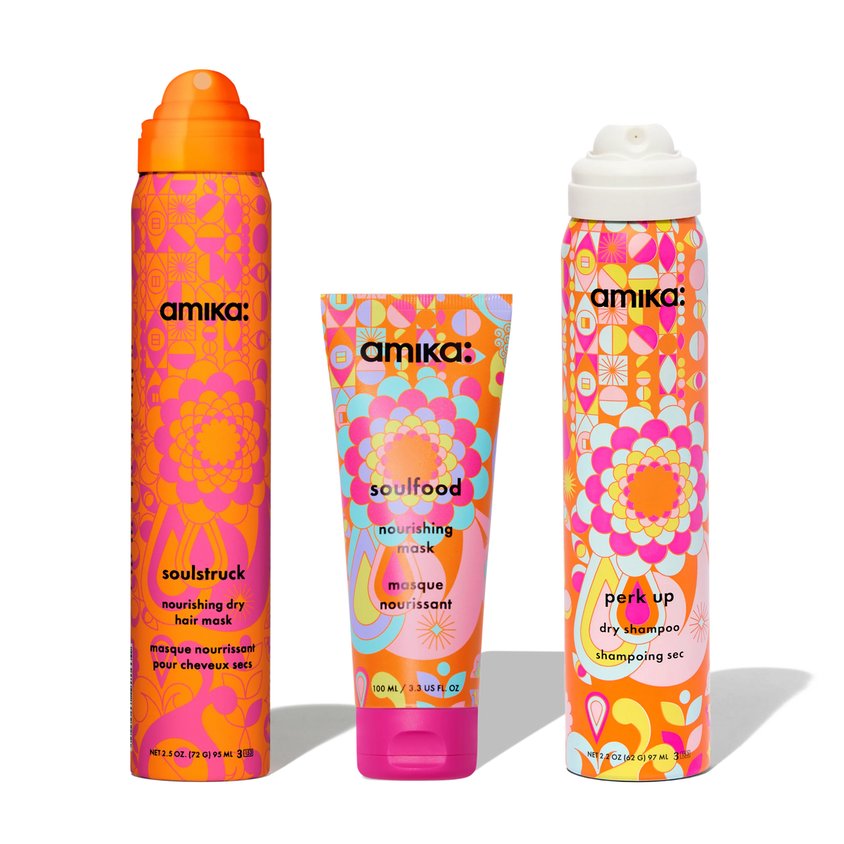 travel-sized soul-utions soulstruck, perk up dry shampoo + soulfood travel haircare set
