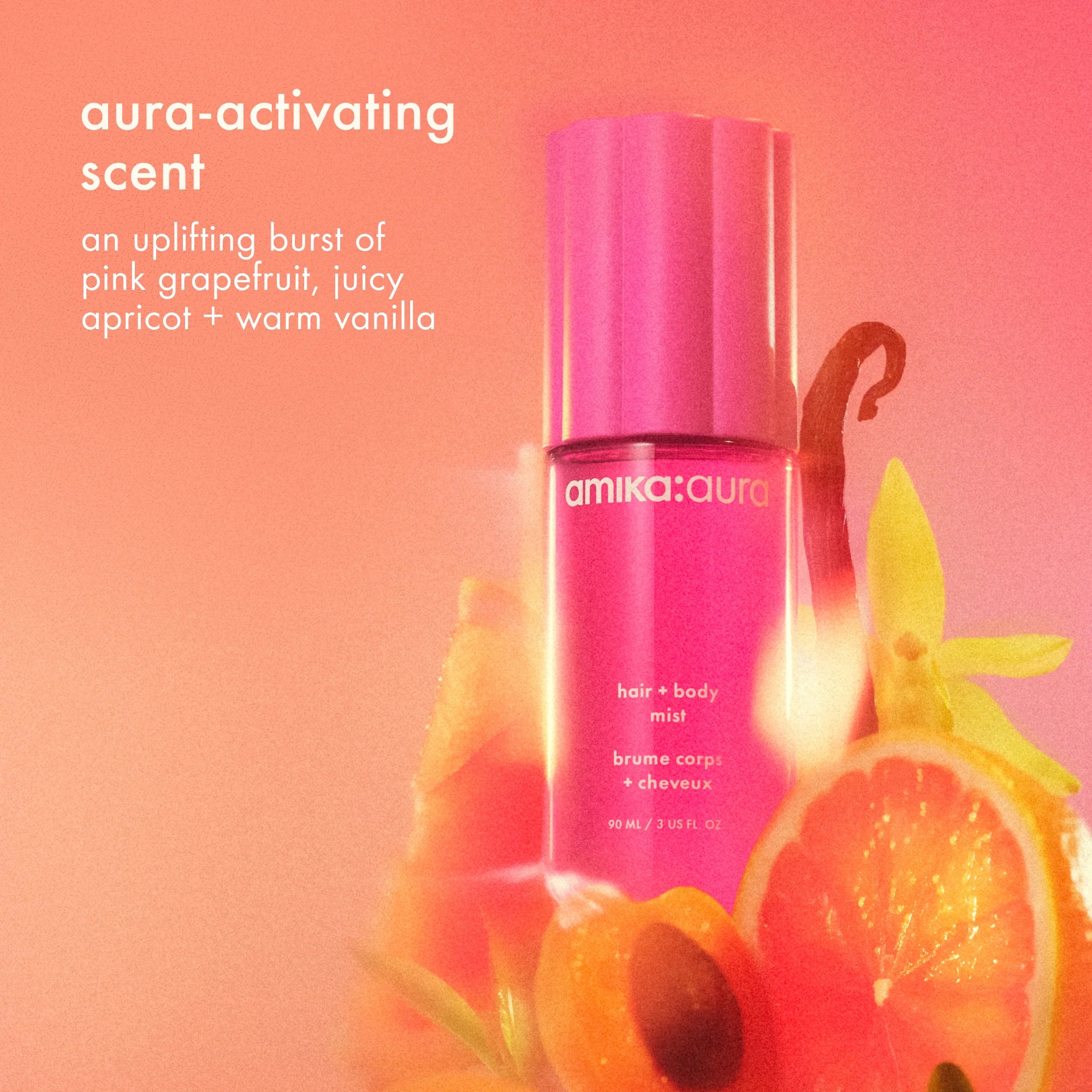 for strands + skin set amika:aura hair + body mist + hand wash