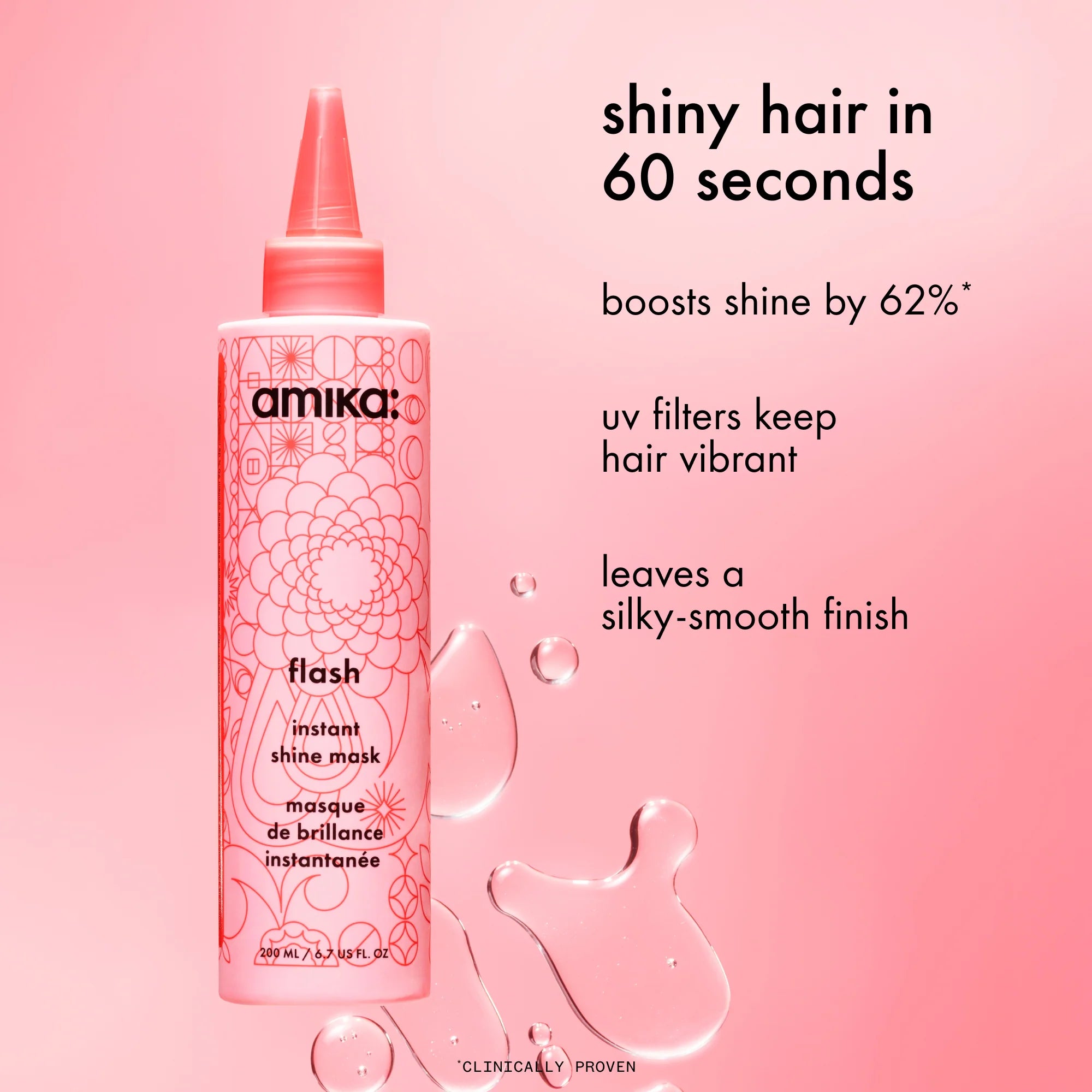 flash instant shine mask for shiny hair - 6.7 oz / 200 ml